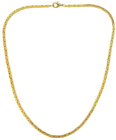 Feine Königskette 18kt vergoldet 3mm Länge 75cm, Halskette Herren-Kette Goldkette Damen Geschenk Schmuck ab Fabrik Italien tendenze