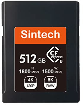 Sintech CFexpress Typ B nVME Karte mit Vollmetallgehäuse, kompatibel mit Nikon Z6 Z7 Z9 D6 D850, Canon R3 R5C