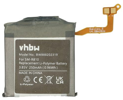 vhbw Akku kompatibel mit Samsung Galaxy Watch 42mm Smartwatch Uhr Fitnessarmband (250mAh, 3,85V, Li-Polymer) + Werkzeug-Set