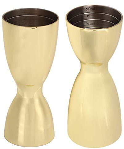 Alvinlite Double Cocktail Jigger Jigger in Acciaio Inossidabile Jigger in Stile Giapponese Bicchiere da Shot Bicchiere graduato Doppi Strumenti da Cocktail per Barman 30-45 ml(Oro)