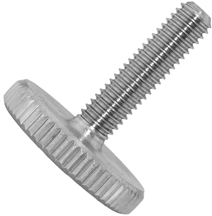 Techtanium Rändelschrauben M5 x 12 mm [niedrige Form] aus Edelstahl A1 (2 Stück) | Daumenschrauben | Handradschrauben | DIN 653