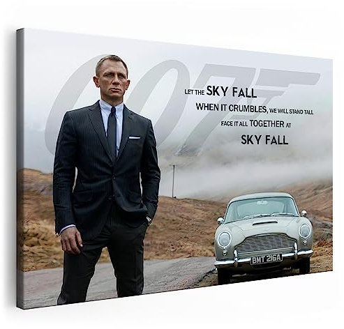 Artmazing | Daniel Craig Bild | James Bond Leinwand | Coole Wandbilder Wohnzimmer | Bild Daniel Craig | S-Art Bilder James Bond | Bilder Wand | Bild Leinwand XXL | Buntes Poster für Wand