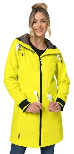 MARIKOO Damen Softshell Mantel mit Kapuze Softshelljacke B964 [B964-Mount-Fur-Li-Green-Gr.M]