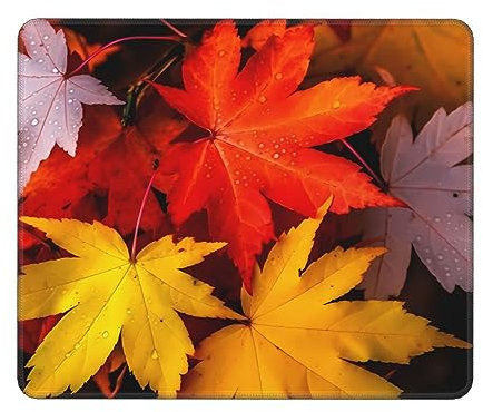 Autumn Leaves Maple Mouse Pad Rectangular Gaming Mousepad 11.8 x 9.8 Inches Non Slip Rubber Keyboard Mat for Laptop, Computers, Office