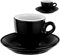 MY Obsession EspressoTassen Set, 56ml - Extra Dickwandig, Italienisches Design, Geschenkverpackung, Porzellan (2 Tassen Schwarz/Weiß)