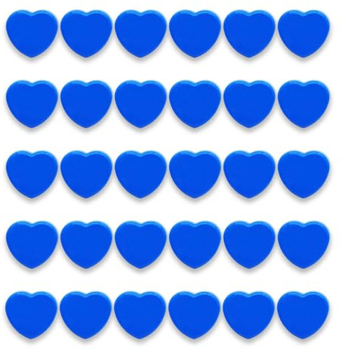 PYJLBX Fridge Magnets: Strong, Heavy Duty Mini Magnets - 30 Pcs for Whiteboard, Fridge, Crafts & Notice Board (Blue, Heart)