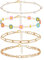 4 Pcs Bracelet de Cheville pour Femme, Réglable Bracelets de Cheville Boho Perle Chaîne Bijoux de Pied Dainty Layered Cheville Ensemble Cadeau Chaine De Cheville pour Femme Fille, Fleurs Colorés