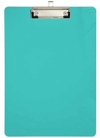 ZRWLUCKY Klemmbrett, A4-Klemmbretter in Briefgröße, 31,8 x 22,9 cm, Acryl-Klemmbrett für Krankenschwestern, Klassenzimmer, Schulbedarf, hängendes flaches Klemmbrett, türkis, einfarbig