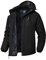 Rdruko Skijacke Herren Winterjacke Snowboardjacke Warme Fleece GefüTtert Winter Jacke Wasserdicht Funktionsjacke Männer Outdoor Wanderjacke mit Kapuze-Schwarz S