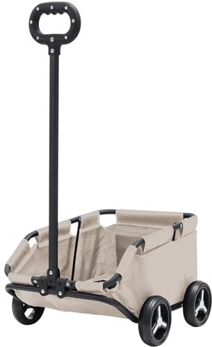 Starbover Hundewagen für kleine Hunde, Hundebuggy klappbar, Haustierwagen Grau 4 Räder für Reisen Einkaufen für Hunde Katzen