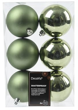Weihnachtskugeln Kunststoff 8cm 6 Stück - klassisch & bruchsicher - Christbaumkugeln Weihnachtsbaumkugeln für Weihnachten - Christbaumschmuck & Weihnachtsbaumschmuck - Rosmarin