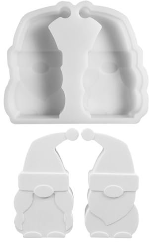 Silikonformen Gießformen Weihnachten Kerzenformen zum Gießen, 2 Stück 3D Wichtel Silikonform Weihnachten Weihnachtsmann Gips Zum Gießen Gießformen Silikon Gießform Wichtel Giessformen Silikon