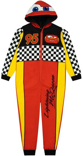 Disney Pigiama Cars | Saetta McQueen Pigiama Bambini | Pigiamone Intero Bambino | Pigiami Pile Bambino | Rosso 18-24 Mesi