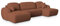 Masseno Ecksofa Savona N mit Schlaffunktion U-Form, Sofa mit Bettkasten, Wohnzimmersofa, Couch, Soffa, Bettsofa, Couchgarnitur- Orange, Now OR Never 54