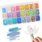 24 Farben Metallic Aquarellfarben Set, Farben Meta-llic Aquarellfarben, Aquarell Watercolor Set, Wasserfarben Solid Glitzer Aquarellfarben, Löslich und Mischbar für Künstler, Meister, Anfänger (01)