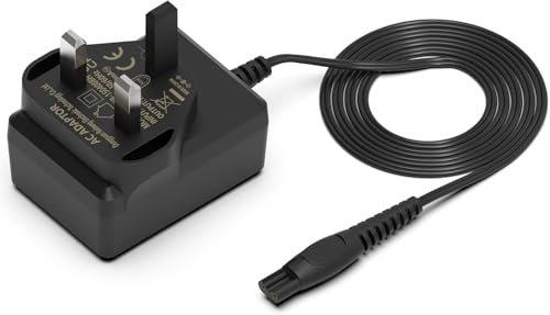 Hafiuege 15V Compatible with Philips Shaver Chager HQ8505 Cable UK Compatible with Philips Norelco Series 3000, 5000, 7000, 9000 Beard Trimmer S3233, S3333, S1332, BT5502, BT9810, MG7790 MG7750