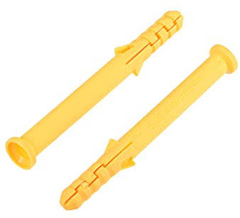 Tasselli a muro, tasselli grezzi, viti for impieghi gravosi, 10 pezzi 10 mm x 100 mm di plastica for tubi di espansione, colonne di cemento, tasselli a muro gialli for applicazioni fai da te in casa e