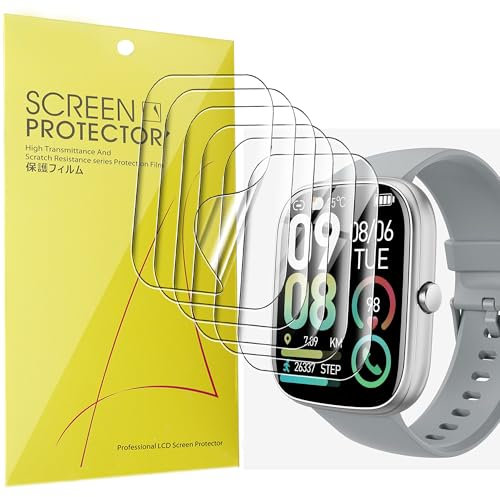 Lamshaw 6 Pièces Protection Écran Compatible avec Dyurwa T60 1,91 Pouces Smart Watch- sans Bulles Haute Définition Qualité Supérieure Transparent Doux TPU Film Protection (6 Packs)