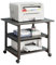 WUDLEP 3-Tier Movable Printer Stand, Large Printer Table with Wheels, Mobile Cart Under Desk with Storage Rack, Sturdy Little Table for Home, Office, Greige