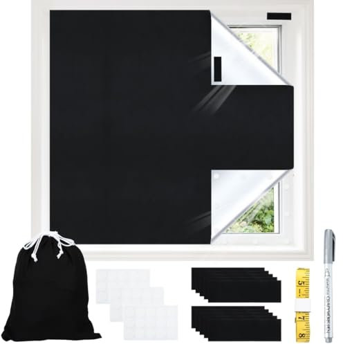 Tenda oscurante temporanea per finestra, con righello, pennarello, nastro adesivo e ganci di fissaggio, tenda oscurante portatile per ufficio, asilo nido, camera da letto, viaggi
