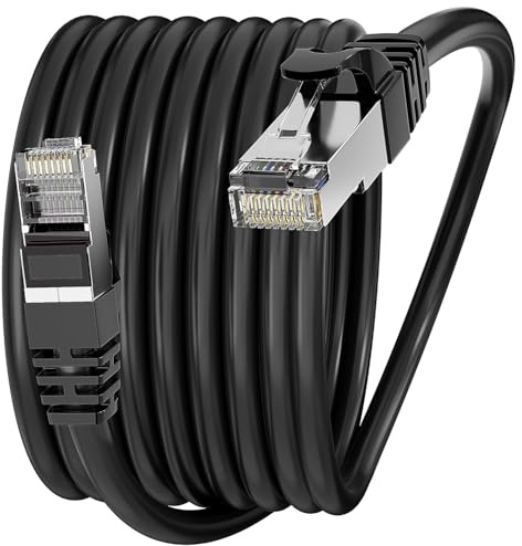 LAN Kabel 5 meter, Netzwerkkabel Cat 6 5m Kabel FTP Abschirmung Gigabit | 23AWG Ethernet Kabel 5M Schwarz - 10 100 1000Mbit s - Anti-Interferenz Patchkabel Cat 6 Wlan Kabel für Router Switch Modem