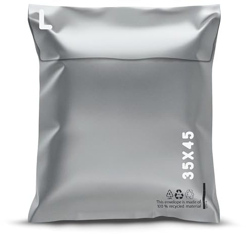 RAGO® Buste per Spedizioni Plastica Set da 20 pezzi -L- 35x45 cm Sacchetti Spedizione Autoadesivi e Opaque I Buste Plastica richiudibili per Abbigliamento I Imballaggio Trasporto Logistica