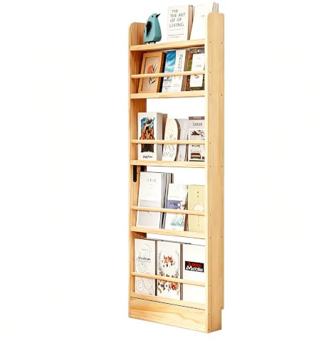 MumaHome Libreria in Legno Massello con 5 Ripiani, Salvaspazio