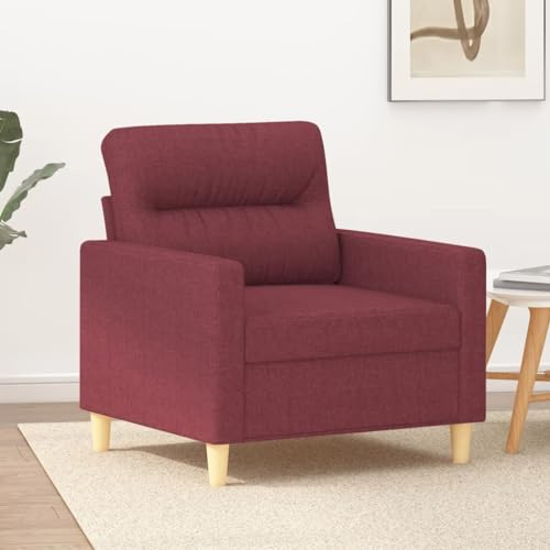 Teenpull Sofasessel Weinrot 60 cm Stoff, Metallgestell, 110 kg Tragkraft, bequemes Polster, für Wohnzimmer und Leseecke, robuste Relaxliege