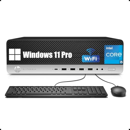 HP EliteDesk 800 G3 SFF Desktop Computer PC, Intel Core i5-6600, 8GB RAM, 256GB SSD, WiFi, Bluetooth, US QWERTY Keyboard, Windows 11 Pro (Refurbished)
