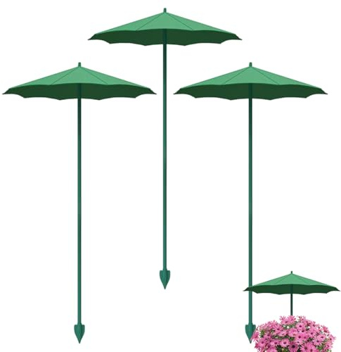 Lot de 3 parasols pour plantes en pot - Protection UV pour semis, jardin - Pour balcon, légumes, jeunes arbustes, cultivateurs, pépinières, terrasses, parterres de fleurs et serre