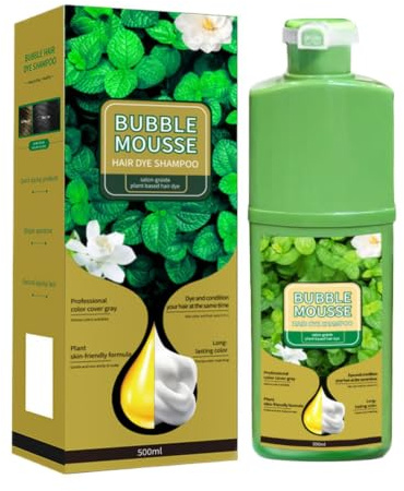 Foam Hair Dye, 500ml Bubble Mousse Shampoo, Natural Hair Mousse Healthy