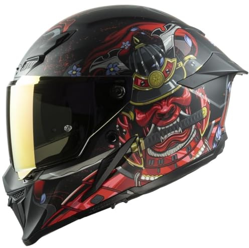Casco Integrale Doppia Visiera MPH Blade Demone Nero Rosso Opaco Pinlock 70 Omologazione 2206