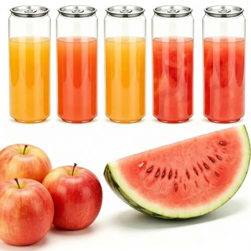 SYSXLT Gobelets en plastique transparent, bouteilles de jus scellables