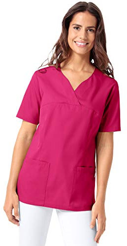 CLINIC DRESS Schlupfkasack Damen Kasack für die Pflege 1/2 Arm Regular Fit Länge ca. 70 cm 50% Baumwolle 95 Grad Wäsche pink, S
