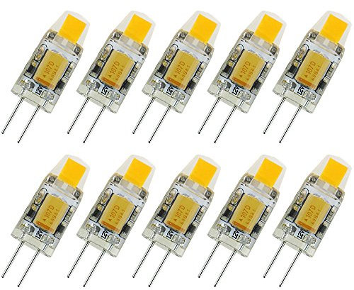 POCKETMAN Paquete de 10, G4 LED de la lámpara de bolsillo 12v AC/DC COB llevó la bombilla de 1.5W cálido frío 360 ángulo de haz