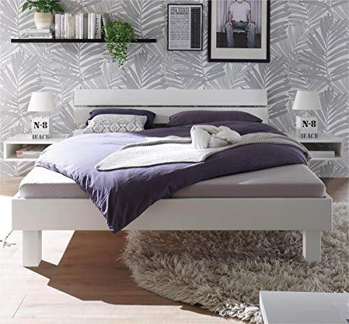 Hasena Trento Bett Prato 20 Kopfteil Ello weiß deckend 160x200
