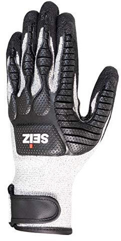 SEIZ LUGE 800270 universeller THL- und Arbeitshandschuh Gr. 11, Schwarz/Grau
