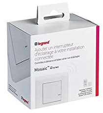 Legrand 077701L Mosaic Interrupteur Filaire Connecté avec Option Variateur avec Netatmo sans Neutre, 5W à 300W + Compensateur, Blanc