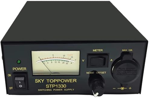 13.8V 30A Power Supply for Ham Radio - AC to DC Converter with Cigarette Lighter Socket & Cooling Fan, STP1330 (SKY TOPPOWER)