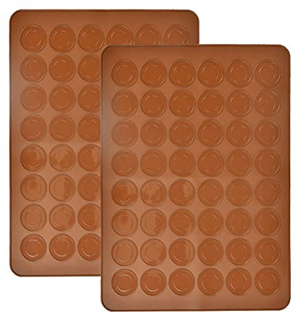 NA 2 x Macarons Backmatte de silicona 48 cavidades antiadherentes, Macarons silicona para hornear macarons molde de silicona para macarones perfectos antiadherente molde de silicona -38 x 28 cm