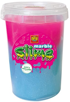 SES Creative Marmor-Schleim | Spielzeugschleim | Made in Holland | für Kinder ab 3 Jahren | 2 Farben | Blau und Rosa 200 g | 15021