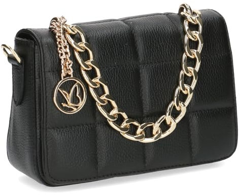 CAPRICE Damen Handtasche aus Leder mit Kette, Schwarz (Black Nappa), 1