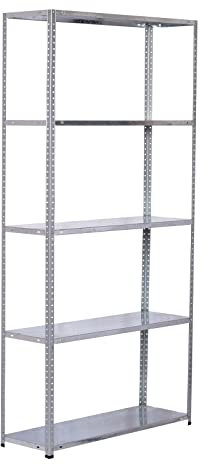 Catter House CATTERHOUSE - Estantería de Almacenamiento de 5 Niveles Nils Solid 180, 90 x 30 x 180 cm, Carga Pesada 250 kg, Marco de Acero galvanizado