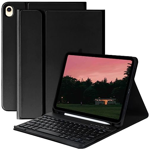 Disonbeir Cute Color Keyboard Case for iPad Mini 5 2019(5th Gen)/ iPad Mini 4 2015 - Protective Case with Pencil Holder and Magnetically Detachable Keyboard (Black)