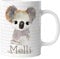 timalo® Tasse Tiere mit Namen personalisiert | Koala mit Wunschname für Kinder Geschenk zur Einschulung, Weihnachten, Nikolaus | mug-t-09