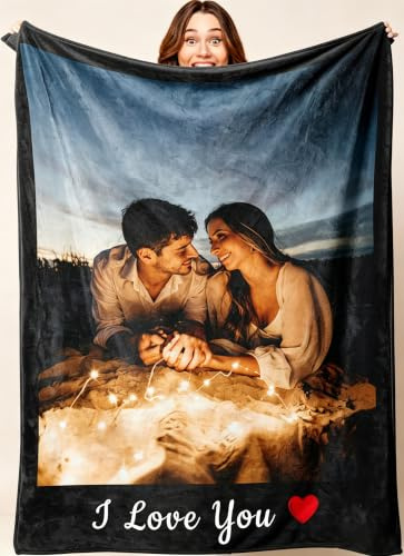 Mraxovid Personalisierte Überwurfdecke, anpassbare Fotodecke, Geschenke für Sie oder Ihn, Familie und Freunde, individuelle Geschenke, besondere Erinnerung, Andenken, Geschenk, 170 x 230 cm