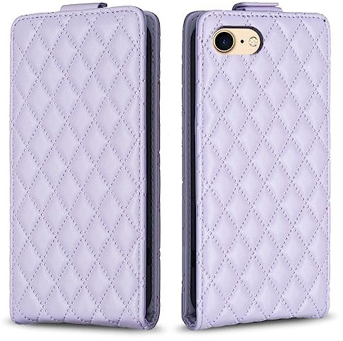 COQUE pour l’étui de téléphone Apple iPhone 7, l’étui à Ouverture Verticale a Une Conception intégrée de 3 emplacements pour Cartes-Violet