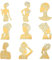 OLYCRAFT 9 Stück 4x4cm Tribal Frauen Muster Aufkleber Afrikanischer Stammes Aufkleber Selbstklebende Goldene Aufkleber Metall Gold Aufkleber Für DIY Kunstharz Telefon Und Wasserflaschen Dekoration