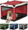Petsfit Dog Crates Large,36 Inch Travel Dog Crate Adjustable Fabric Soft Crate by Spiral Iron Pipe, Cat Kennel Indoor 3 Door Design Portable Dog Crate 91 cm L x 61 cm W x 59 cm H Red