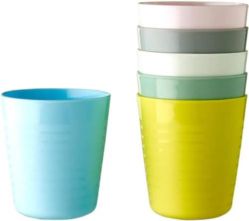 Merlin Market Kalas 004.613.79 Childs Becher aus Kunststoff, Pastell, mehrfarbig, spülmaschinen- und mikrowellengeeignet, stapelbar, hell, 7,5 cm Durchmesser x 8,5 cm Höhe, 6 Stück
